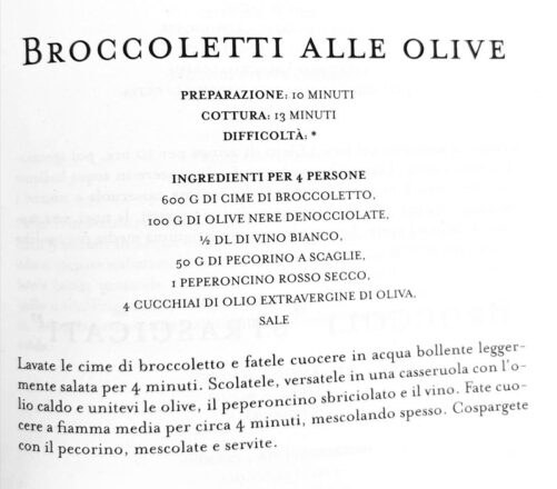 Broccoletti alle olive, la ricetta di Gualtiero Marchesi